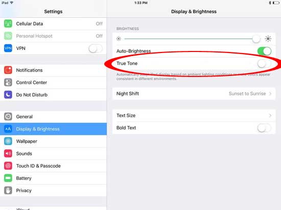 Как отключить функцию True Tone в iPad Pro [видео]