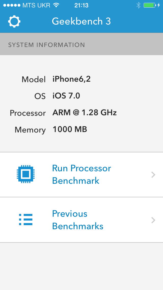 iPhone 5S Geekbench