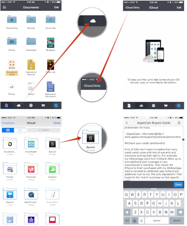 Как просмотреть файлы в iCloud Drive на мобильном устройстве при помощи Documents 5?