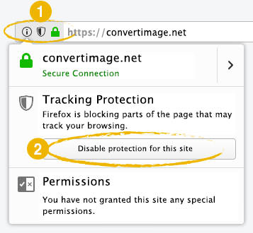 Firefox Screen : Tracking protection
