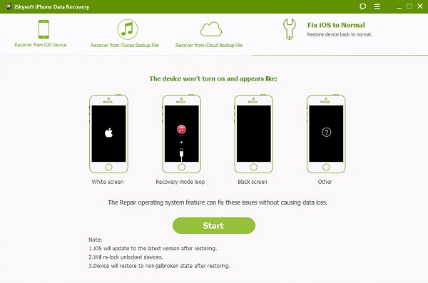 iSkysoft iPhone Data Recovery: возврат iOS в рабочее состояние