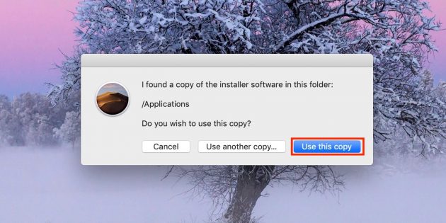 Как сделать загрузочную флешку с macOS: yажмите кнопку Use this copy