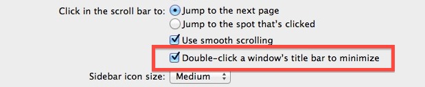 Double Click a Window Title Bar to Minimize it in Mac OS X