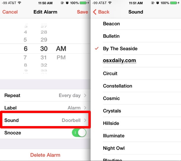Change the sound of the alarm clock on iPhone and iPad