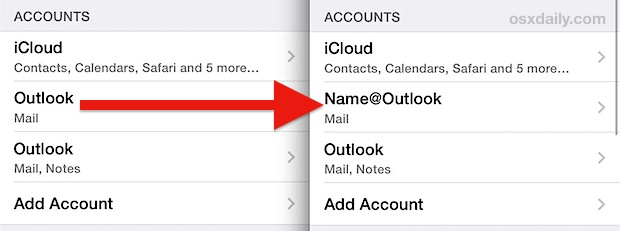 Rename an Email Account on iPhone, iPad, iPod touch