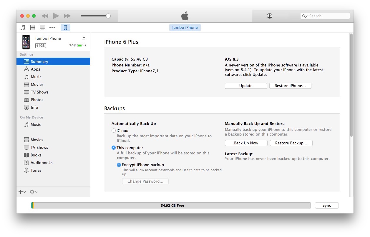 iTunes option click Update button to update with firmware manually