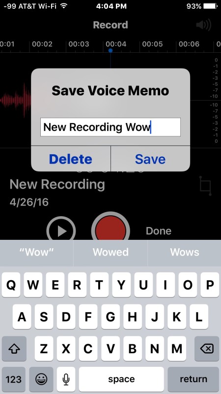 Save the audio recording in voice memos