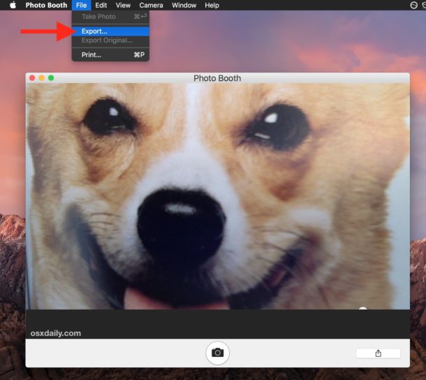 Save a selfie from Mac webcam