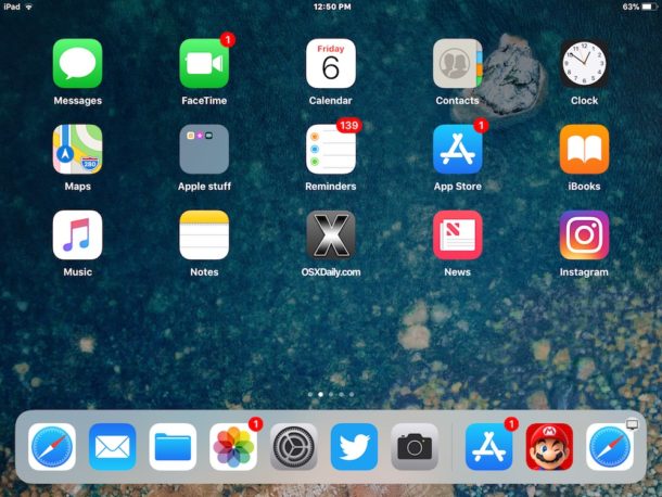 Recent Apps and Suggested Apps visible in Dock for iPad