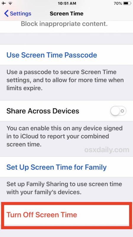 How to turn off Screen Time in iOS 