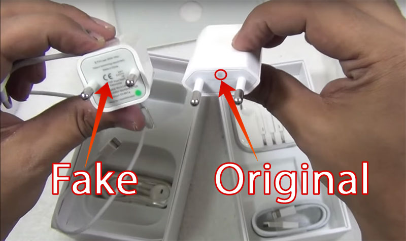 original vs fake iphone charger
