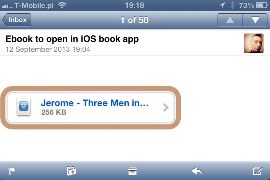 Add own books to iOS book app - via email 1 step