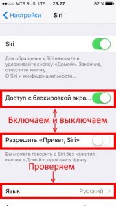 Дополнительные настройки Siri в iPhone