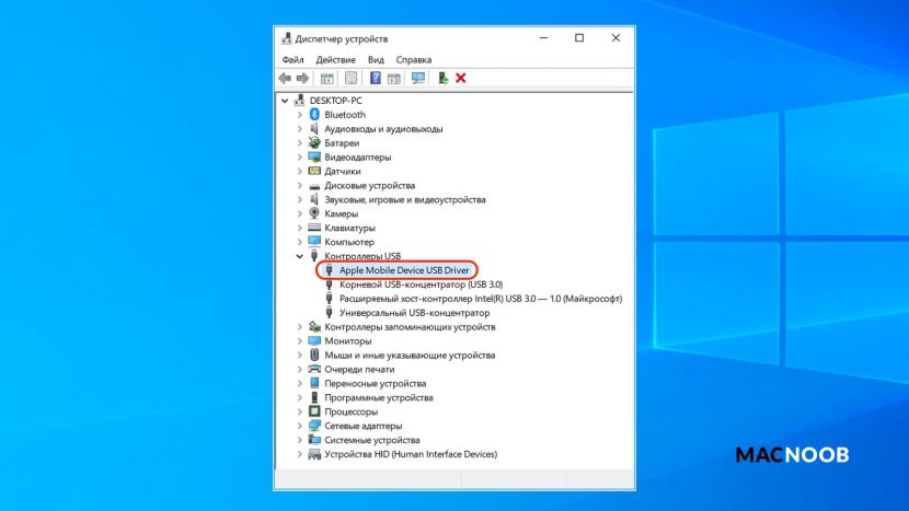 драйвер Apple Mobile Device USB Driver.