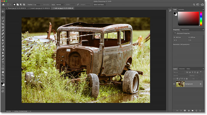 The new image opens in Photoshop. Photo credit: Steve Patterson