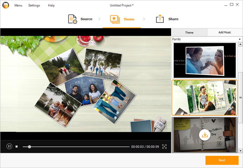 Make a Panorama Photo Slideshow - Save or Share Your Slideshow