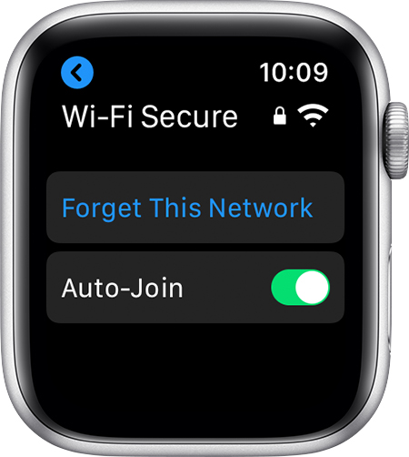 Option to Forget This Network on Apple Watch