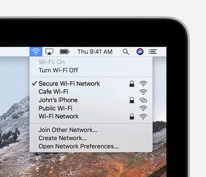 Wi-Fi network list