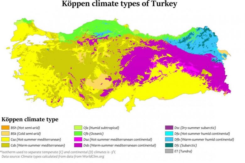 карта климата Турции