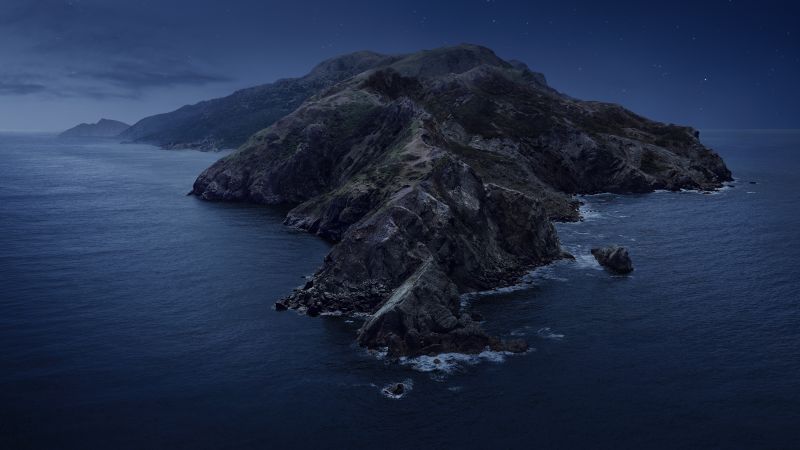 macOS Catalina, night, mountains, WWDC 2019, 5K (horizontal)