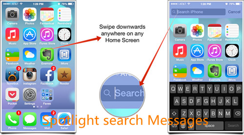 Spotlight Search messages on iPhone 7