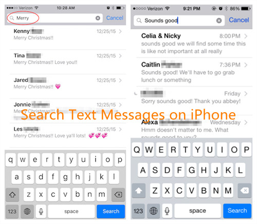 search text messages on iPhone