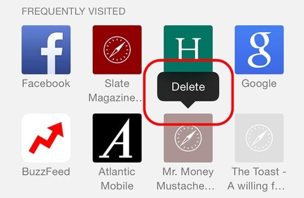 Delete Visited Sites from New Tab