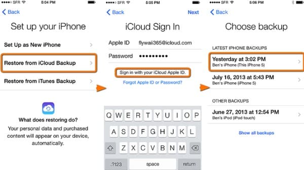 Просмотр удаленной истории на iPhone с помощью iCloud Backup