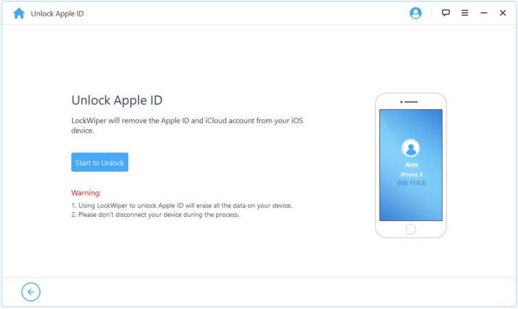 start to unlock apple id
