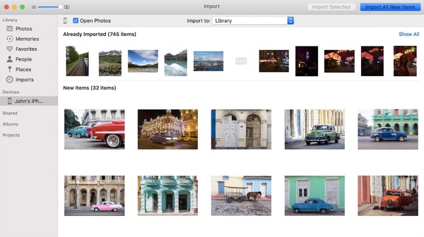 Перенос фотографий с iPhone на Mac через приложение «Фото»