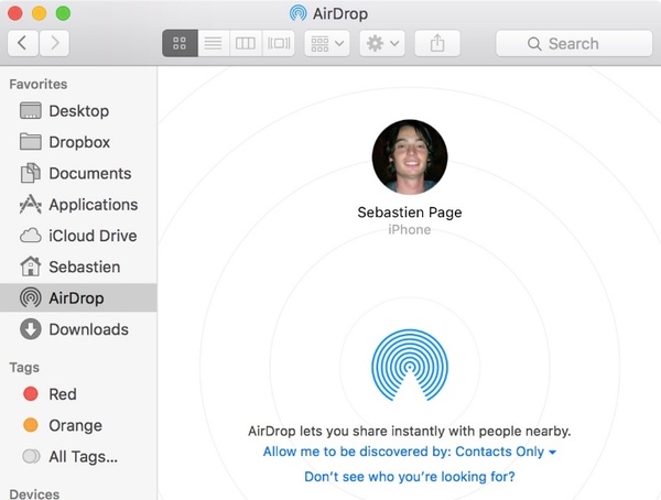 Передача фотографий с iPhone на Mac с Airdrop