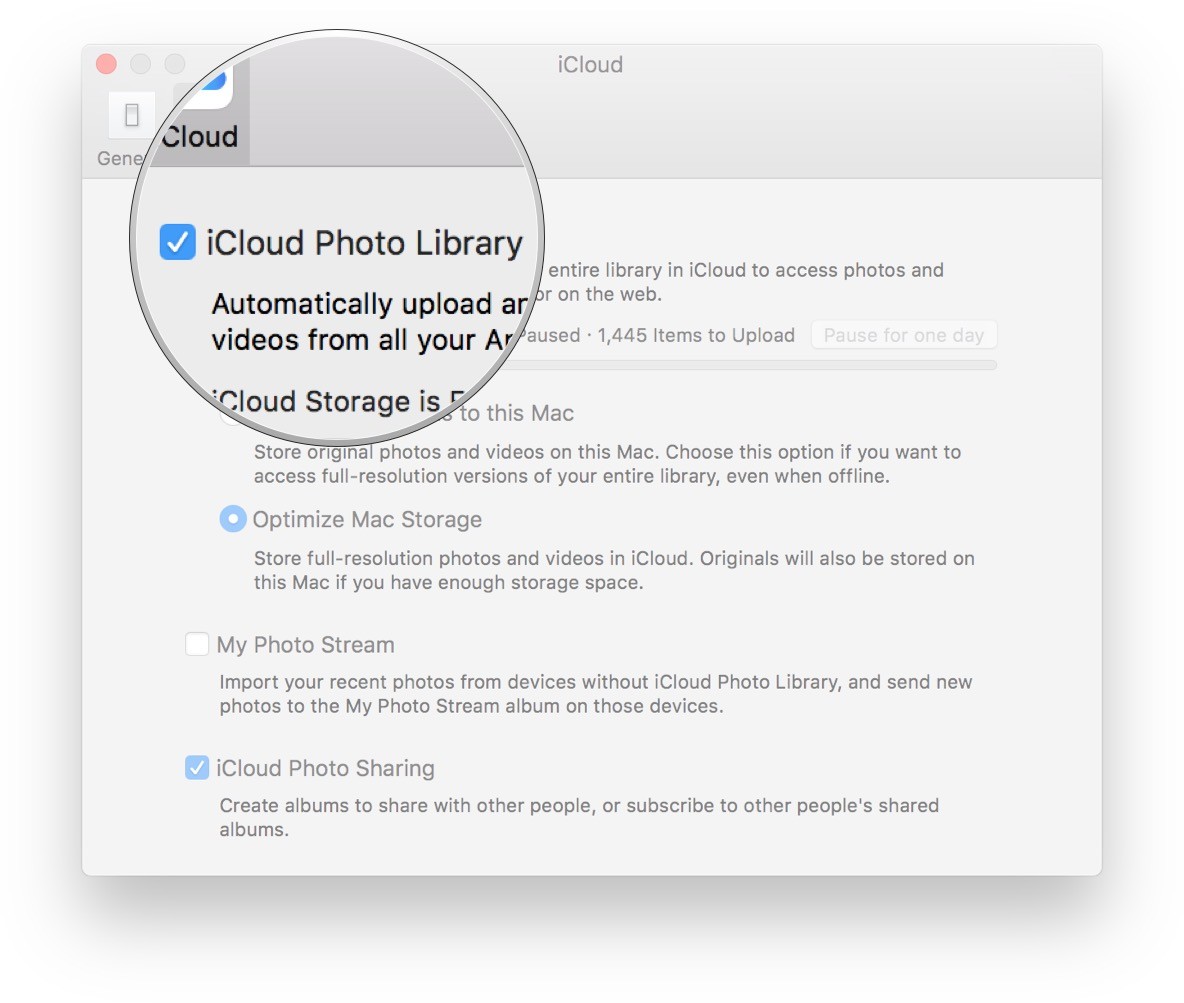 включить библиотеку фотографий icloud на mac